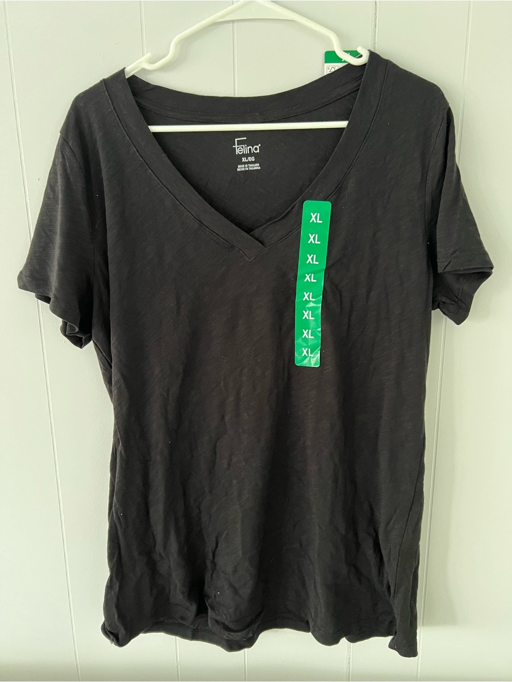 Felina Black V-Neck Short Sleeve Tee #57